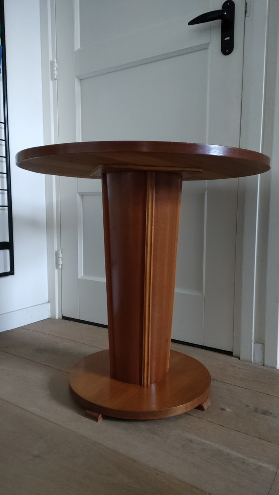 Image 1 of Table basse Art Déco, table d'appoint, pied cylindrique