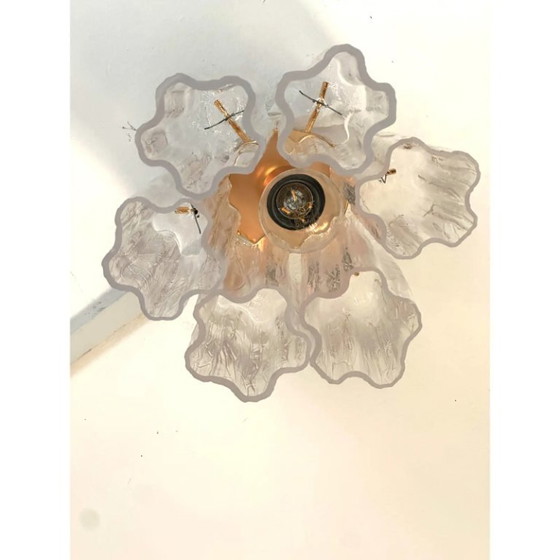 Image 1 of Plafoniera moderna in vetro di Murano "Tronchi" color oro.