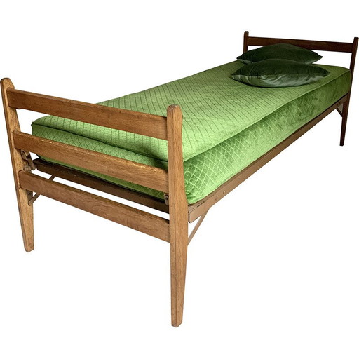Lit de jour vintage en bois de chêne, 1960