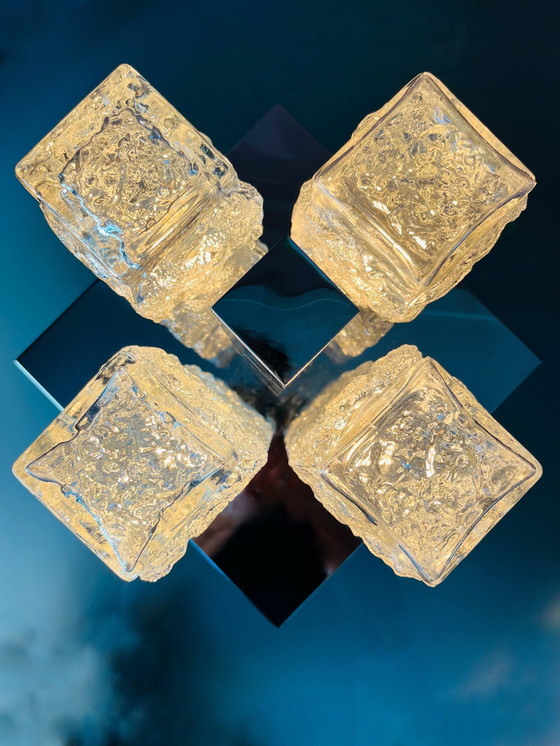 Image 1 of Hillebrand 70’s Ice Cube plafonierre