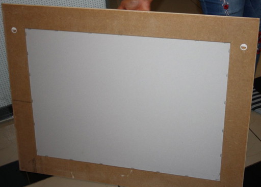 Wooden frame mural with floral motif