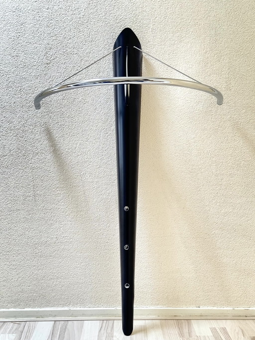 Rare Postmodern Coat Rack | 1980s Vintage Chrome & Metal Design 