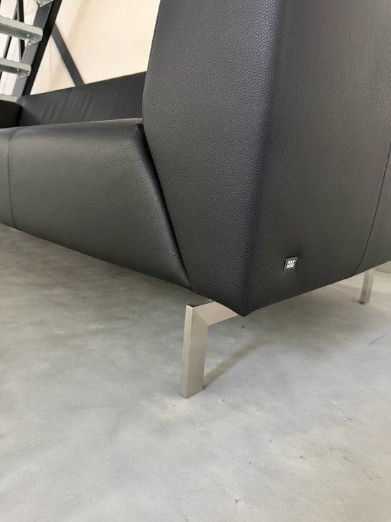Rolf Benz 318 Linea – Pelle Nera – Condizioni Assolutamente Ottime – Divani 3 posti, polished steel, Leather (photo 9 of 9)
