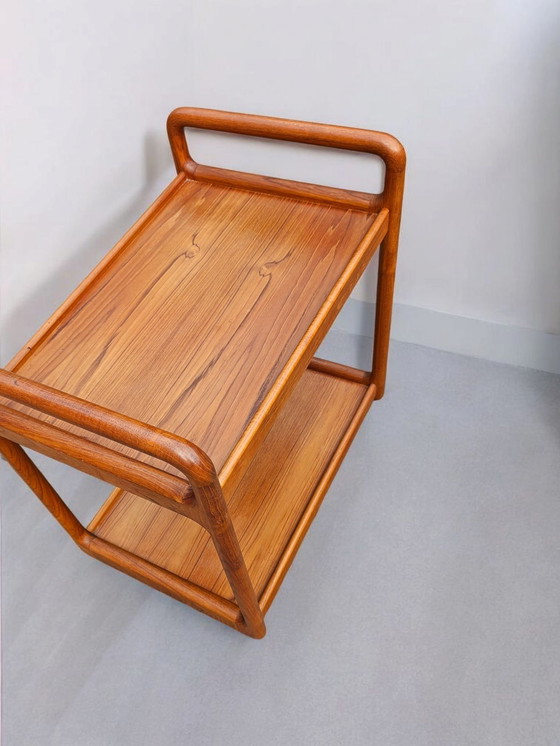 Image 1 of Mid - Century Cado Danish teak side table side trolley bar trolley 1970s Made in Denmark