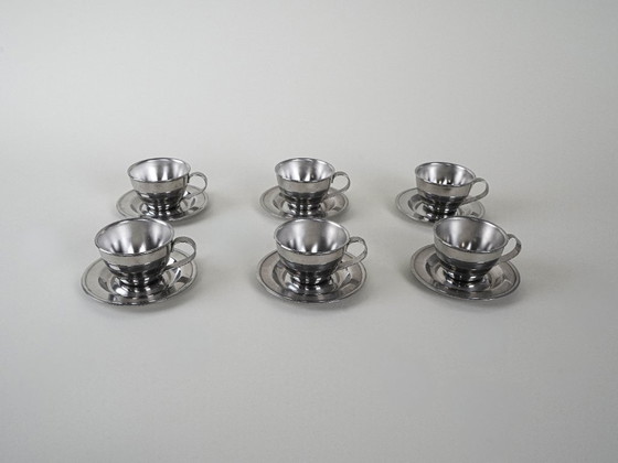 Image 1 of Set di tazze in acciaio inox, design italiano, anni '80, produzione: Italia