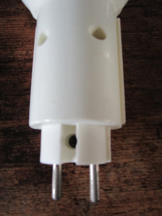 Image 1 of Lampe à douille rétro en métal blanc, massive.