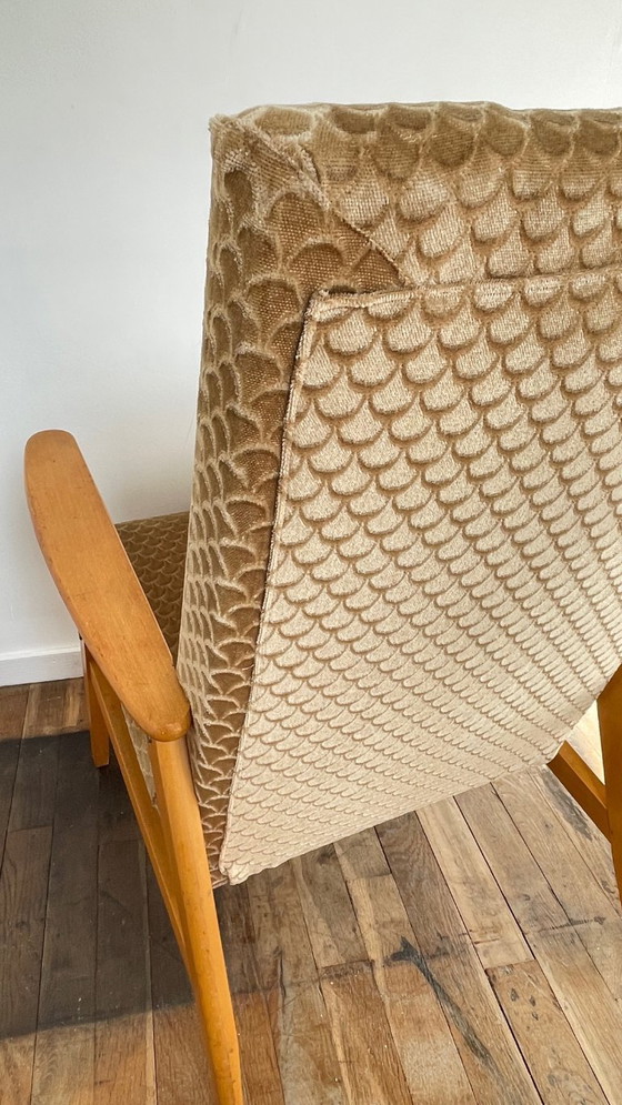 Image 1 of Paire FAUTEUILS MANUCERE Pieds Compas VINTAGE