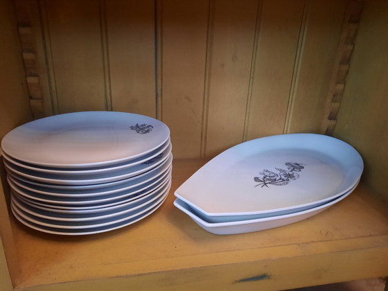 Image 1 of Mosa Maastricht – 39-teiliges „Gracia“-Geschirr mit Bouquet-Dekor (1960)