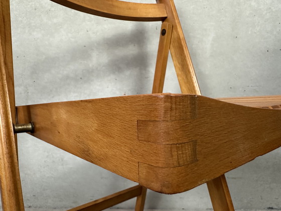 Image 1 of 2x vintage wooden folding chairs - beech