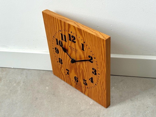 1x Vintage Weimarer Wanduhr aus Kiefernholz – klokken, Wood (photo 2 of 5)