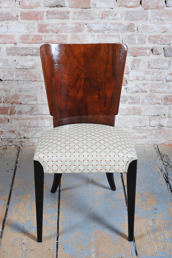 Set van zes gerestaureerde art-deco stoelen, van Halabala, UP Závody, beukenhout, Tsjechië, jaren 1930. (photo 9 of 14)