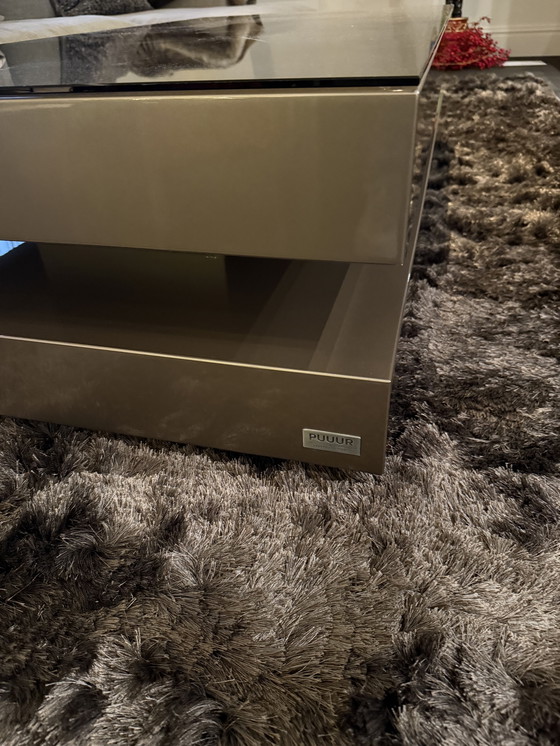 Image 1 of Puuur salon tafel champagne kleurig Metallic incl. bicchiere di vetro 