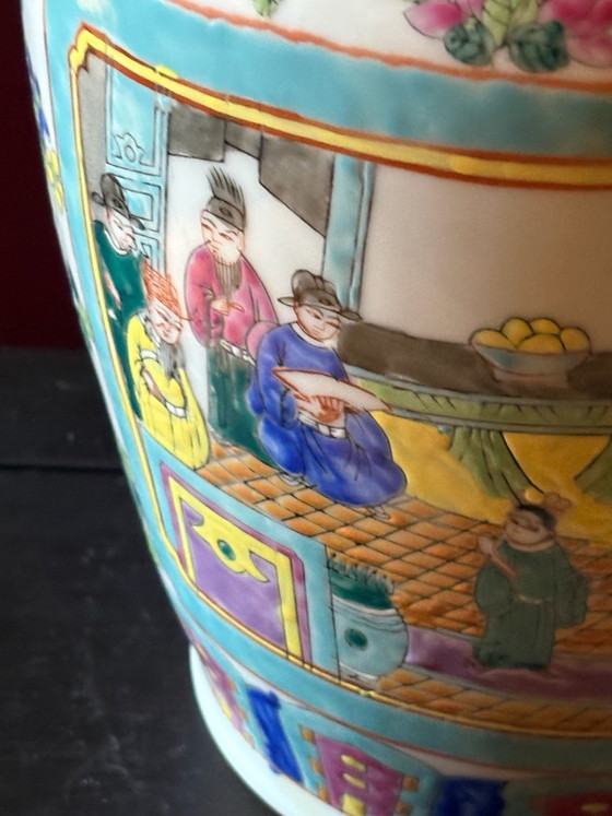 Beautiful 36cm high Chinese Famille Rose Vase – Chinese vases from Holland, Porcelain (photo 9 of 15)