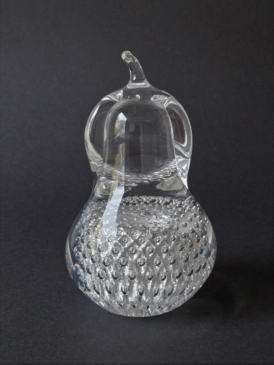 Image 1 of FM Konstglas - Pera maciza con polvo de plata - Arte en vidrio