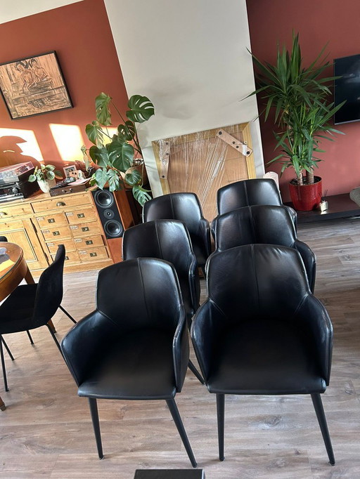 6 sedie da pranzo Goossens "Balt" nere