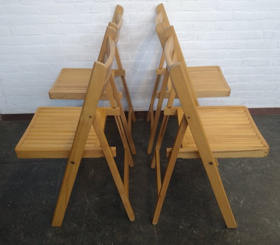Image 1 of 4x sedie pieghevoli CTC in legno di faggio