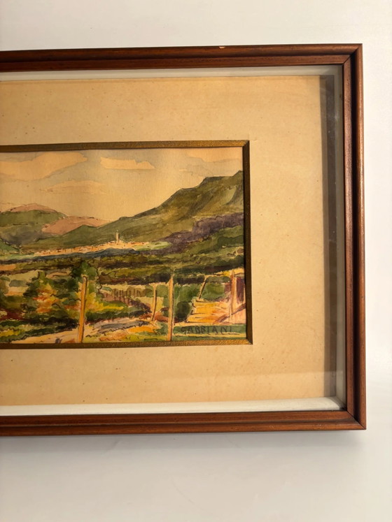Watercolor Landscape Painting by Giacomo Gabbiani, 1950s, Paintings & Drawings (photo 3 of 9)