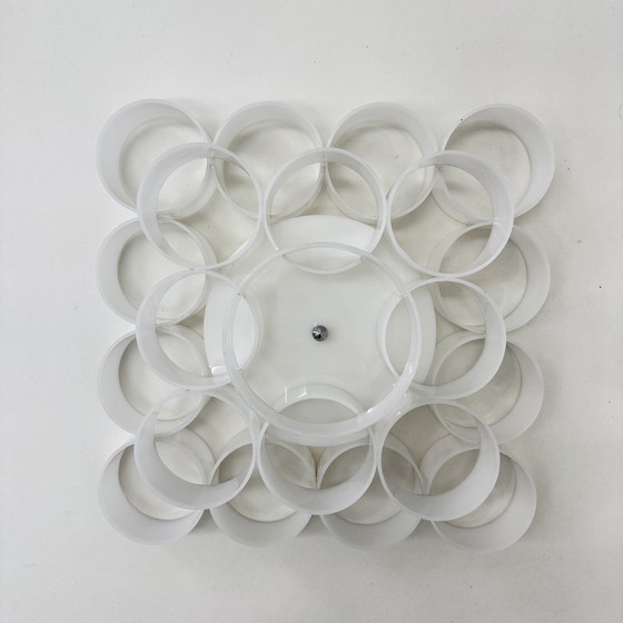 Image 1 of Mid-Century Lucite Circles Deckenleuchte, 1970er Jahre