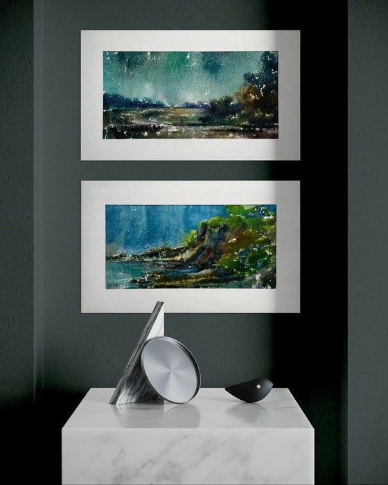 Image 1 of Eugene Eechaut (1928-2019) - dittico paesaggistico, firmato, anni '70