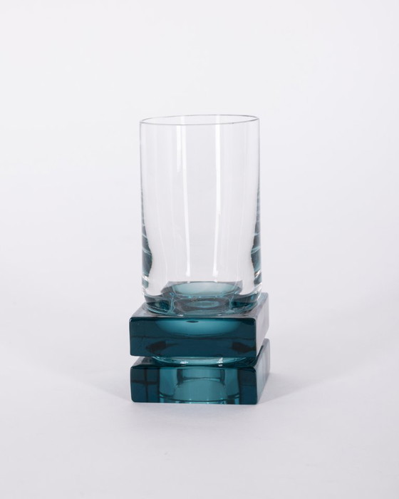 Vintage Italian Blue Crystal Glasses, 1970s, Set of 12 – Glass & Decanter (photo 5 of 9)