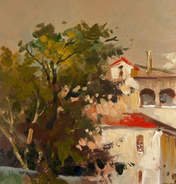 Image 1 of Original Oil Painting Evening City Landscape Romantic evening in Venice