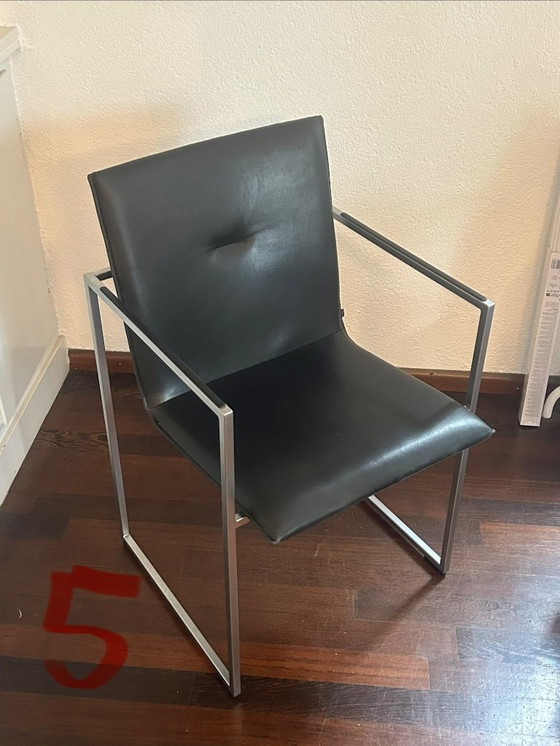6x sedie design Arco Frame pelle nera 50x40x83 cm – Sedie da pranzo (photo 6 of 7)