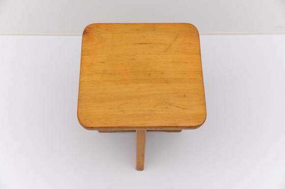 Image 1 of Conjunto de 6 taburetes de roble al estilo de Pierre Chapo, Francia, años 60