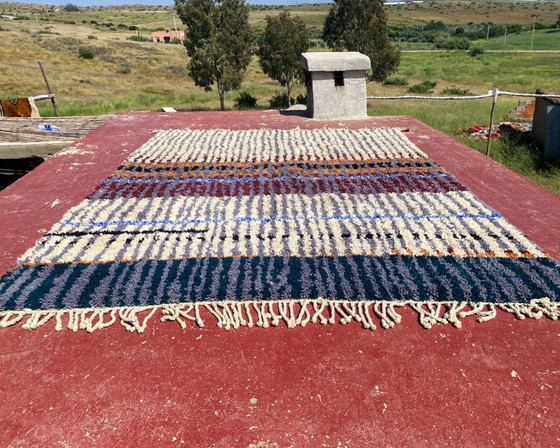 Image 1 of Large Vintage Moroccan Boujaad Rug 332x244 cm – Handmade Berber Wool Rug – Earth Tone Tribal Carpet – Boho Modern Statement Rug