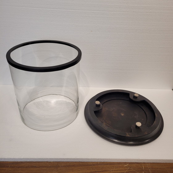 Image 1 of Paar Kerzenhalter, Photophoren, Kerzenständer, Glas und Metall, 90er Jahre – Frankreich