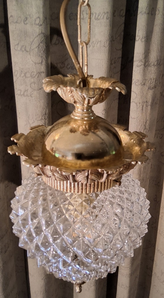 Suspension ananas style Hollywood Regency par Massive J 60/70 – Glass, Metal (photo 10 of 12)