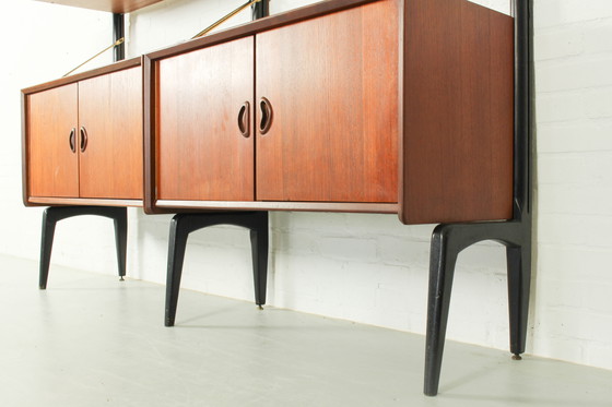 Image 1 of Parete attrezzata modulare in teak di Louis van Teeffelen per WéBé, 1955