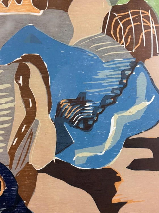 Vincent van Ojen - Woodcut - Framed – Lithographs & prints, Paper (photo 7 of 9)