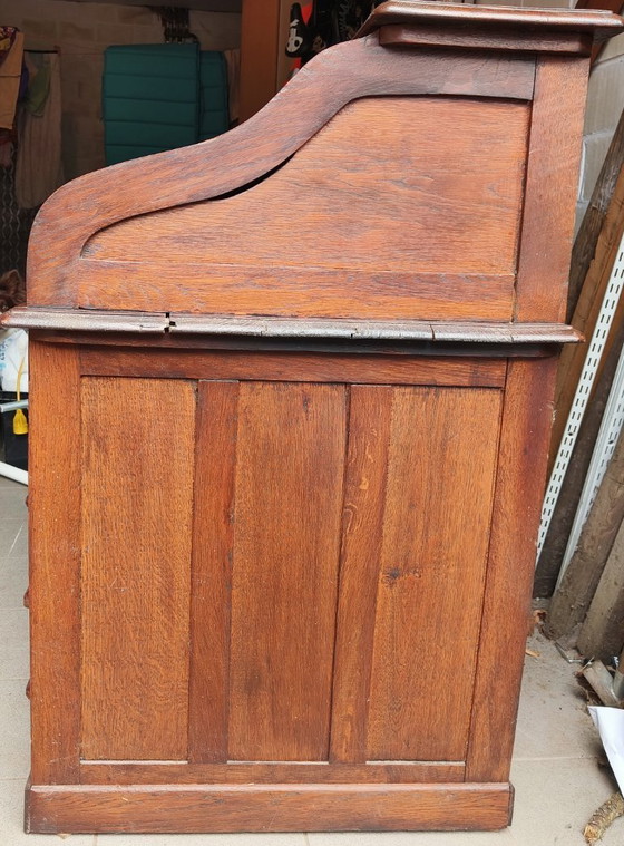 Image 1 of Vintage Amerikaans Bureau met rolluik