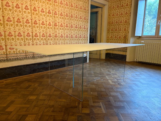 LAGO Air - Large Dining table with glass legs, Wood, Transparent (photo 6 of 6)