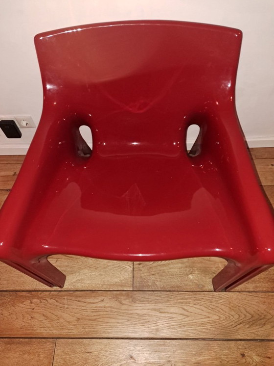 Image 1 of Artemide Milano – Modello Vicario designstoel | donkerrood | vintage | goede staat