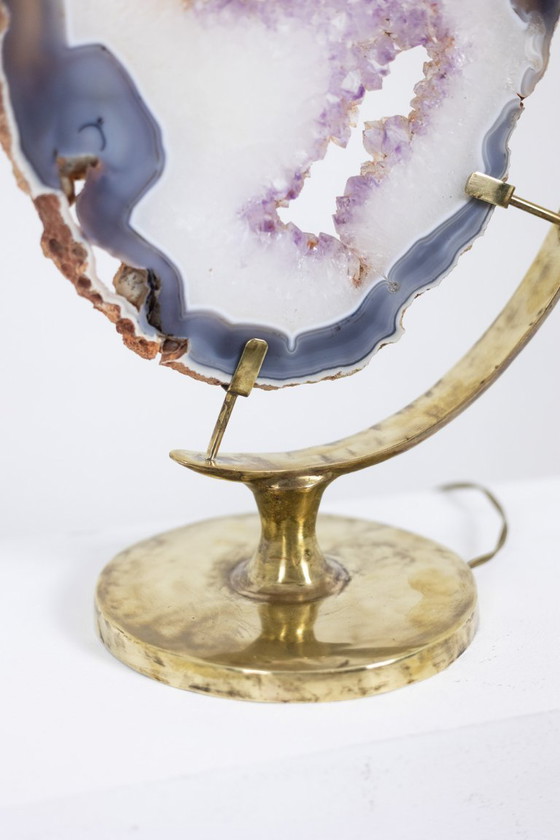 Image 1 of Lampada in bronzo e ametista. Circa 1970.