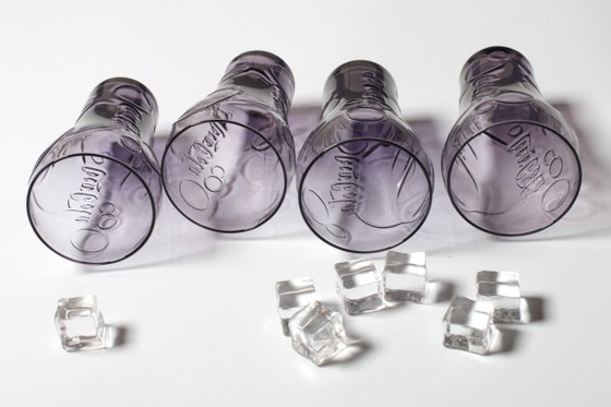 Set of 4 Purple Coca-Cola Glasses / Luminarc for McDonald's / France – Glass & Decanter (photo 3 of 7)