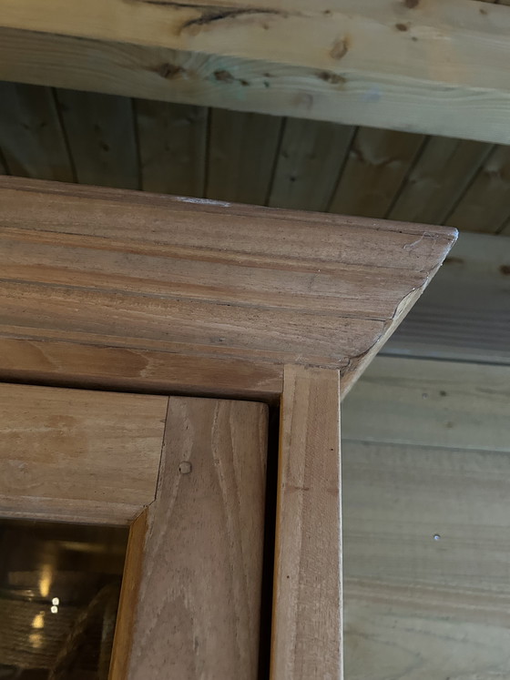 Image 1 of Vetrina in legno di teak composta da 2 parti