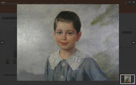 Peinture à l'huile d'un garçon en costume bleu, Peintures et dessins, Toile, Bois, Klassiek (photo 2 sur 15)