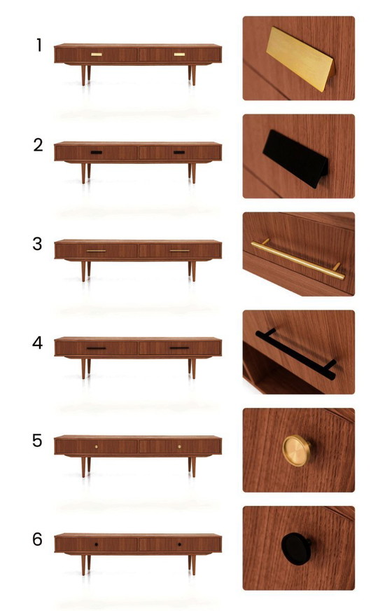Image 1 of Lowboard 2 laden eiken gebeitst teak - L02