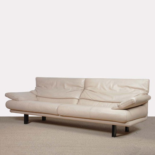 Sofá de cuero Alanda de Paolo Piva para B&B Italia, 1980