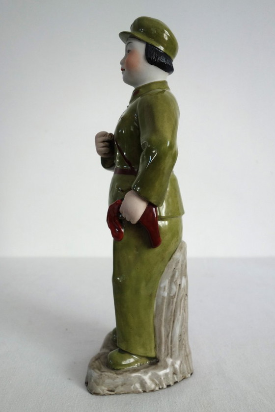 Image 1 of Chinese Porcelain Biscuit Soldier Figurine Statue - Cultural Revolution #2