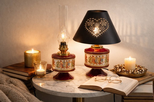 Florentijnse duolamp in antieke of Hollywood Regency-stijl uit de werkplaatsen van Sesto Fiorentino.