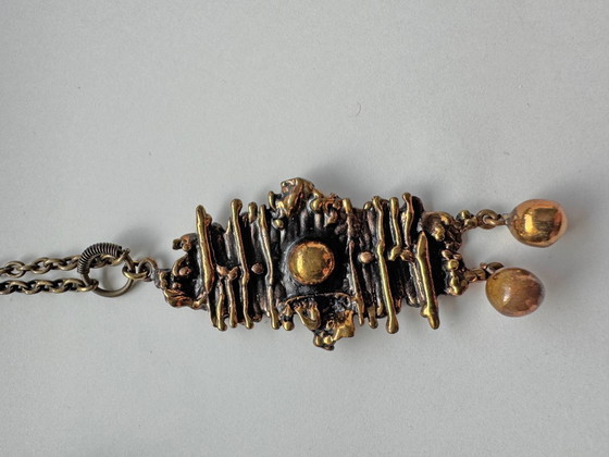 Image 1 of vintage sieraden P. Sarpaneva Finland Brutalistische stijl