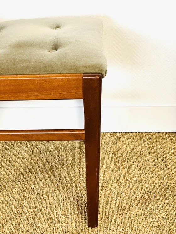 Image 1 of Set di 4 sedie da pranzo vintage in noce e velluto verde di G-Plan, 1970