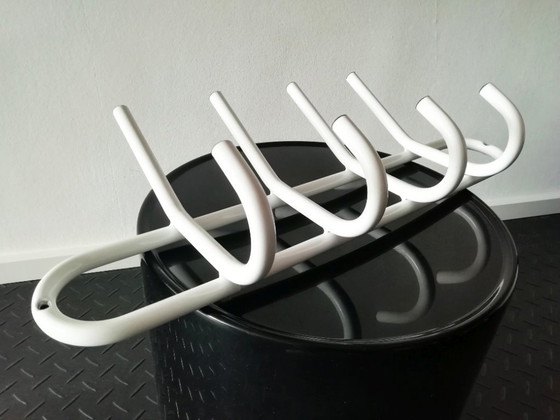Image 1 of Vintage white wall coat rack 1980s