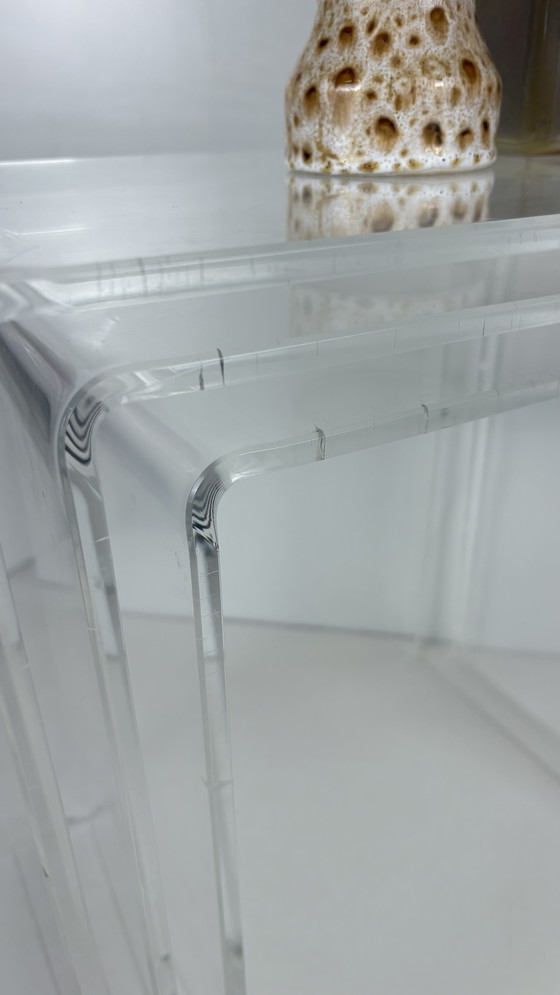 Image 1 of 3 x Vintage lucite perspex plexglass nesting tables mimi set