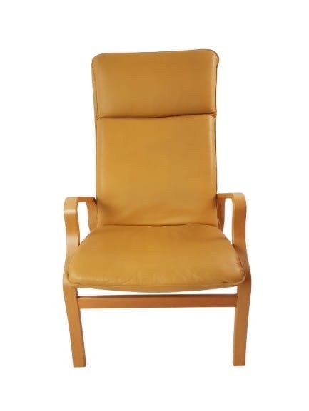 Image 1 of Vintage Fauteuil Ostergard Mosterdgeel Leer