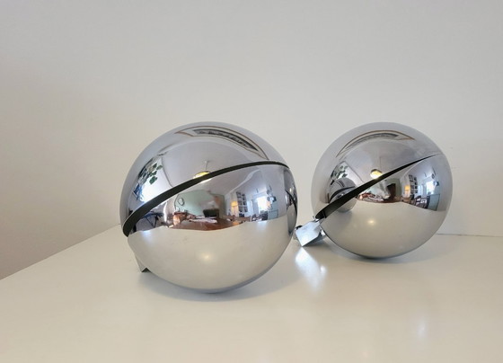 Image 1 of Set of 2 Diaframma wall lamps by Fontana Arte 1960