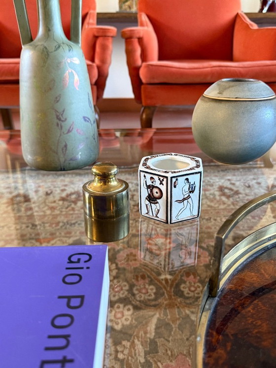 Image 1 of Briquet de table en laiton, en forme de poids, Mauro Manetti, Italie, 1970